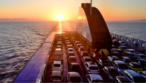 vehicles on ferry